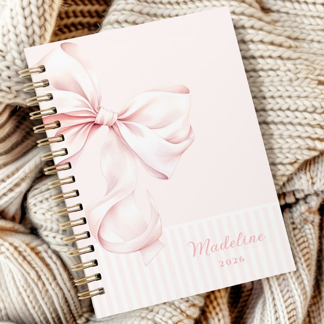 Soft Girl Pink Bow Notizbuch (Von Creator hochgeladen)