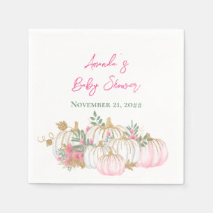 Soft Gold Blush Pink Rose Pumpkin Baby Dusche Serviette