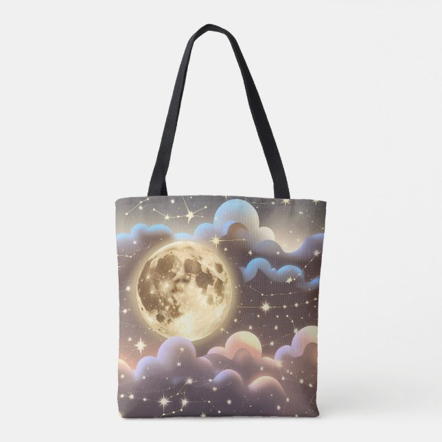 Soft Gold Ivory Moon Elegant Aesthetic Tasche (Rückseite)