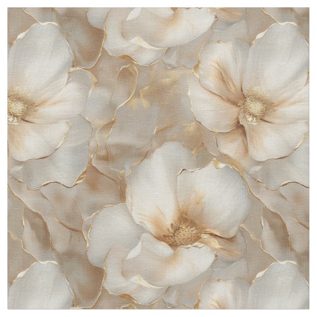 Soft Gold Luxus Blume Stoff (Nahaufnahme)