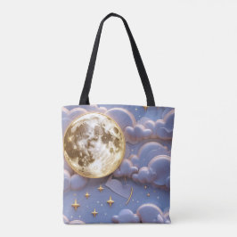 Soft Gold Pale Blue Lavender Moon Serenity Tasche