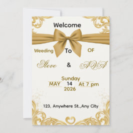 Soft Gold Wedding Invitation – Minimal Elegant Des Einladung