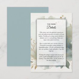 Soft Golden Dusty Blue Romance Wedding Begleitkarte