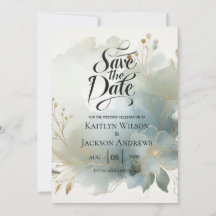 Soft Golden Dusty Blue Romance Wedding