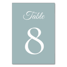 Soft Golden Dusty Blue Romance Wedding Tischnummer
