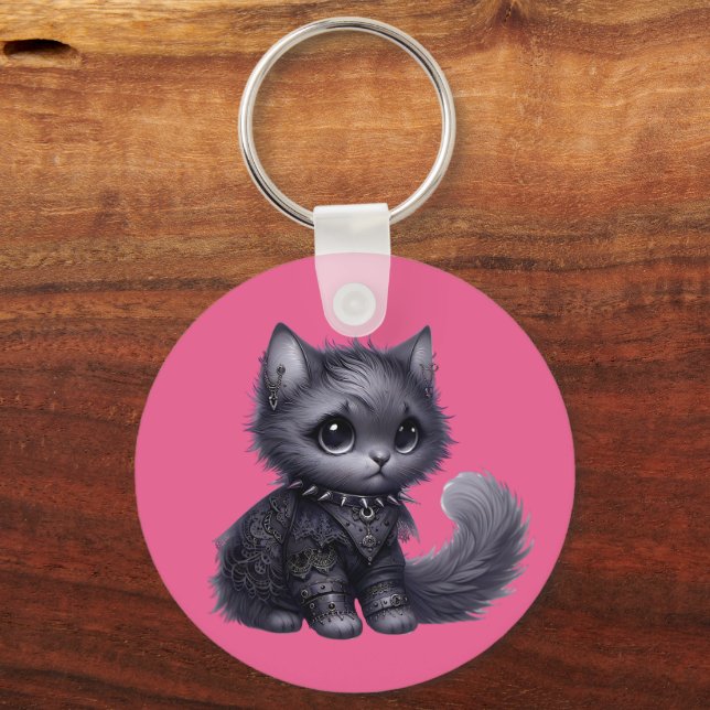 Soft Goth Kitten Schlüsselanhänger (Vorderseite)