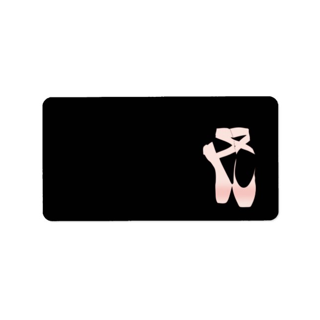 Soft Gradient Pink Ballet Shoes Adressaufkleber (Vorne)