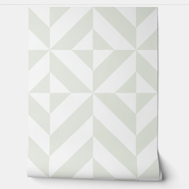 Soft Gray Geometric Art Deco Tapete (Abrollen)