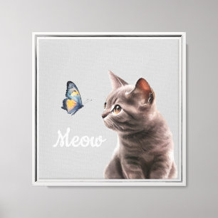 Soft Gray Meow Cat Leinwanddruck