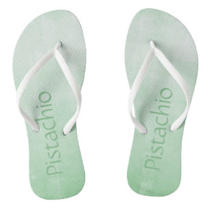 Soft Gray Pistachio ombre abstrakt Ihr Name Flip Flops