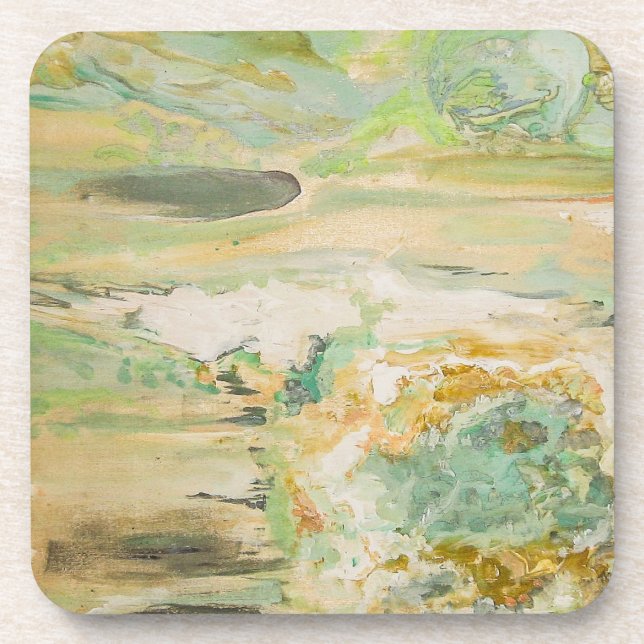 Soft Green Abstrakt Fine Art Getränkeuntersetzer (Vorderseite)