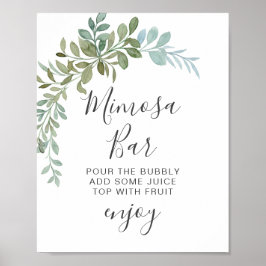 Soft Green Eucalyptus Watercolor Rustic Wedding Poster