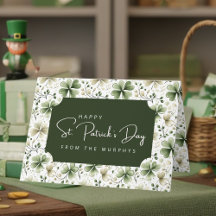 Soft Green Shamrocks Happy St. Patrick's Day