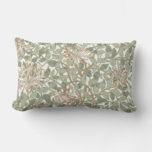 Soft Green Vintag William Morris Honeysuckle Lendenkissen