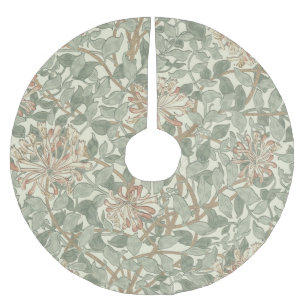 Soft Green Vintag William Morris Honeysuckle Polyester Weihnachtsbaumdecke