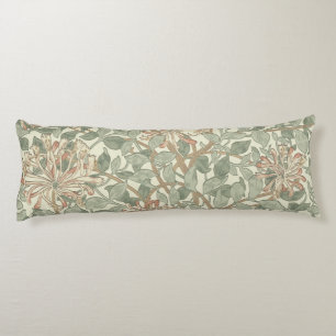 Soft Green Vintag William Morris Honeysuckle Seitenschläferkissen