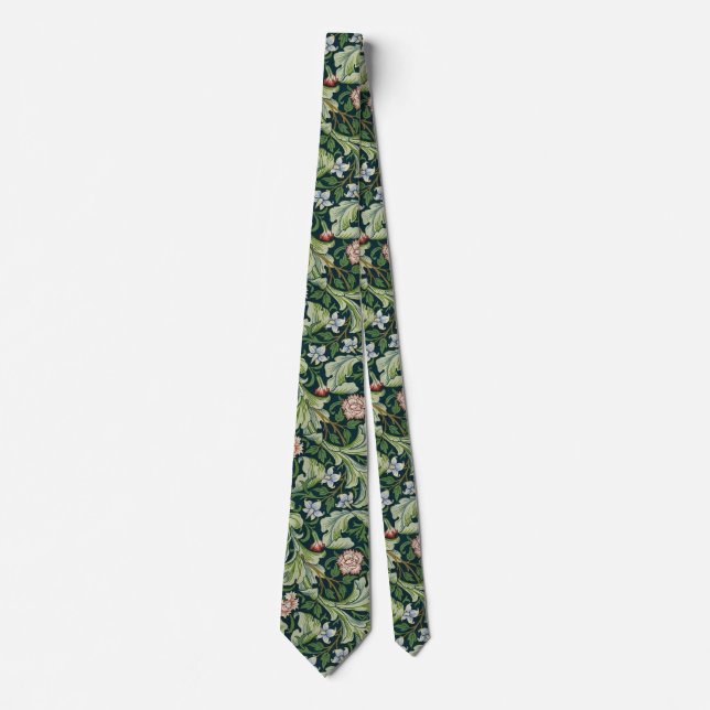 Soft Green William Morris Wildblume Floral Krawatte (Vorderseite)