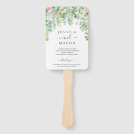 Soft Greenerity Wedding Fan Programm Fächer