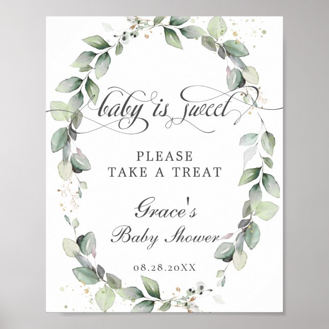 Soft Greenery Baby ist süß Nehmen Sie eine Leckere Poster (Vorne)