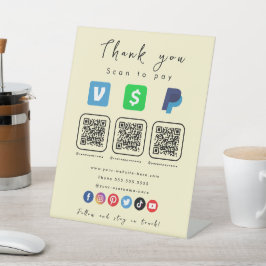 Soft Groovy Multi QR Code Paypal Venmo Cash App Sockelschild