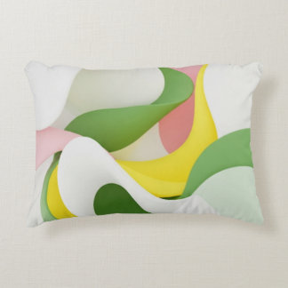 Soft Harmony - Green and Pink Abstract Art Pillow Dekokissen