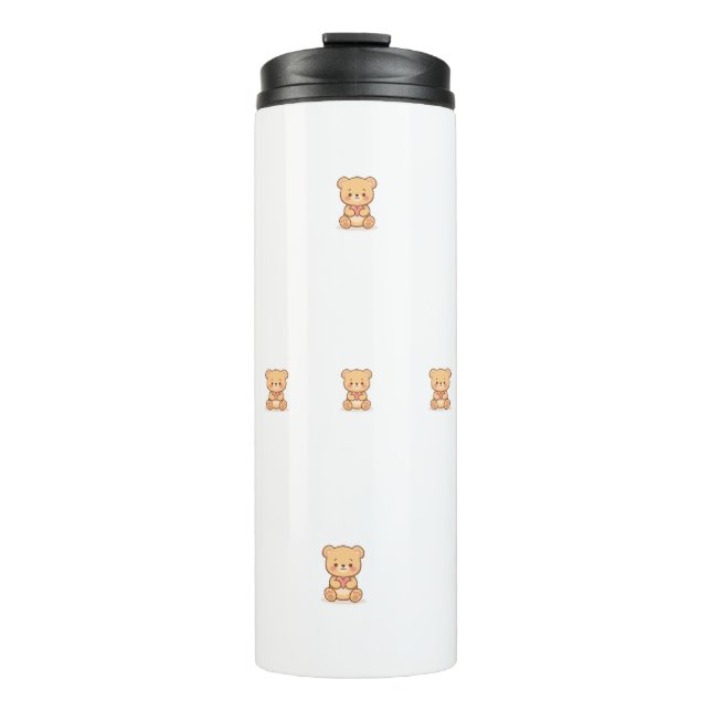 Soft Heart Big Love Cute Teddy Bear Thermosbecher (Vorderseite)