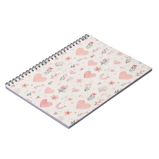 Soft-Heart-Muster-Notizbuch Notizblock (Linke Seite)