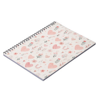 Soft Heart Pattern Notebook Notizblock