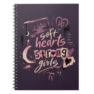 Soft Hearts Strong Girls Pastel-Goth-Anime Notizblock