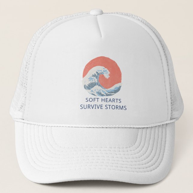 Soft Hearts Survive Storms Truckerkappe (Vorderseite)