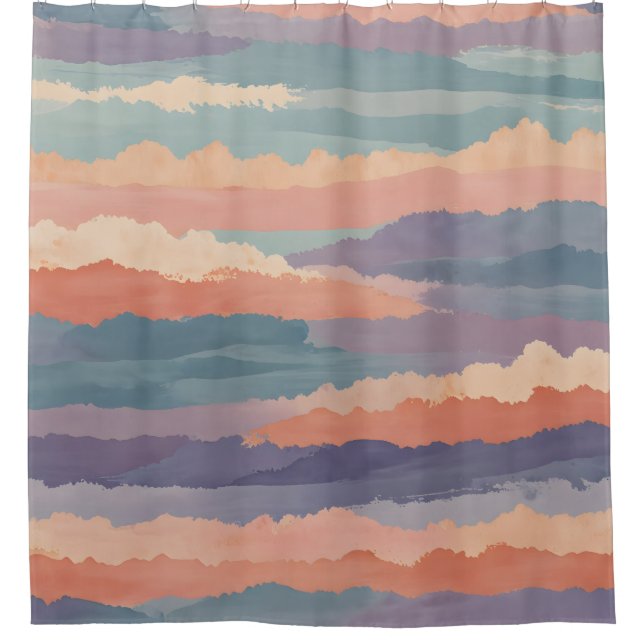Soft Horizon Waves Duschvorhang (Vorderseite)
