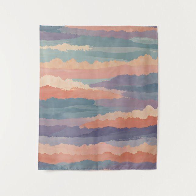 Soft Horizon Waves Wandteppich (Vorderseite)