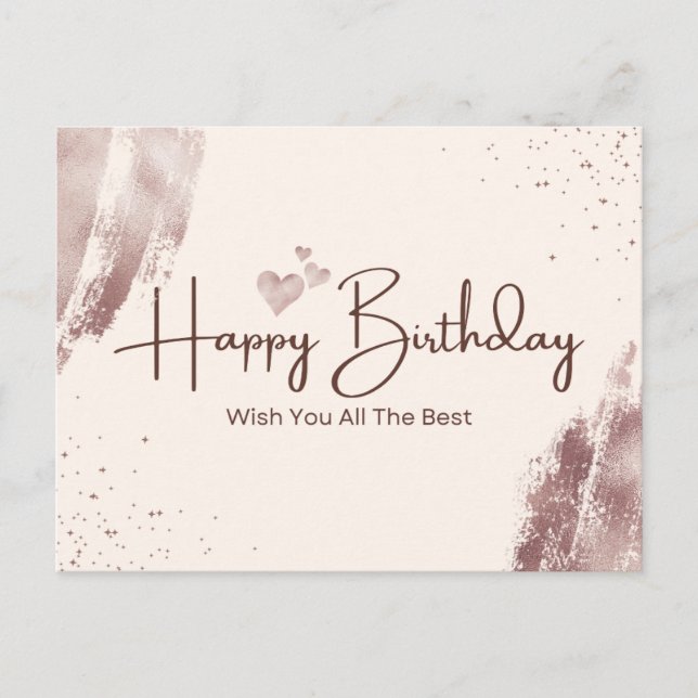 Soft Hues Birthday Grußkarte - Beste Wünsche Postkarte (Vorderseite)