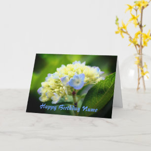 Soft Hydrangea Blume Personalisiert Geburtstag Karte