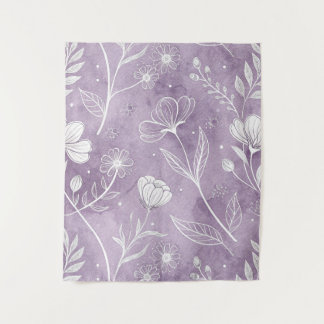 Soft Lavender Blumen-Wandtapete – 127 cm x 152 cm Wandteppich