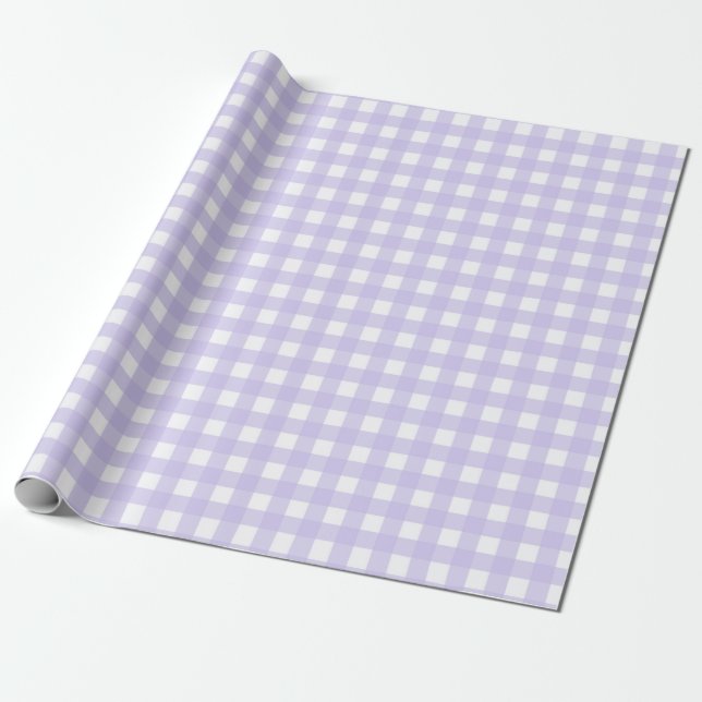 Soft Lavender Classic Gingham Prüfmuster Geschenkpapier (Ungerollt)
