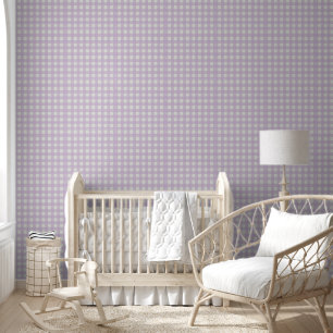 Soft Lavender Gingham Karo Nahtloses Muster Tapete