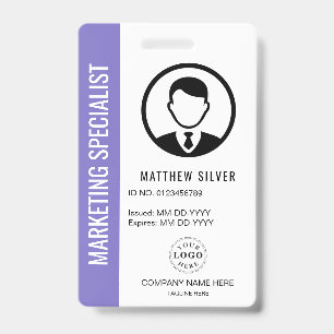 Soft Lavender-ID-Ausweis mit individuellem Namen u Ausweis