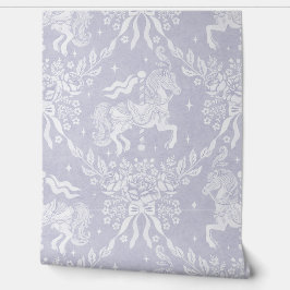 Soft Lavender Rococo Carousel Horses & Florals Tapete