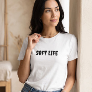 Soft Life Ästhetik Weiße Grafik T-Shirt Minima