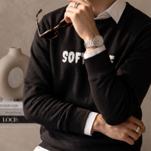 Soft Life Herren Schwarz Crewneck Sweatshirt Min