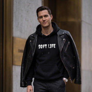 Soft Life Sweat à Capuche Graphique Noir Minimal