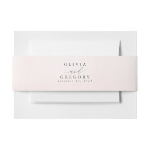 Soft Light Pink Shades Dreamy Romantic Wedding Inv Einladungsbanderole