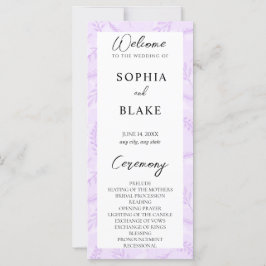 Soft Lila Blätter und Foliage Wedding Program