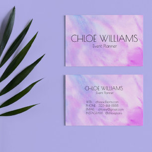 Soft Lila Blue Painting Abstrakte Wasserfarbe Visitenkarte