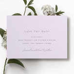 Soft Lila | Förmliche Lavendelhochzeit Save The Date<br><div class="desc">Light lila speichern Sie die Datumskarten mit kalligraphischen Skriptakzenten.</div>