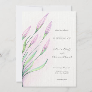Soft Lila Lilies Wedding Einladung