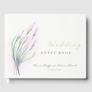 Soft Lila Lilies Wedding Gästebuch