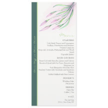 Soft Lila Lilies Wedding Menu