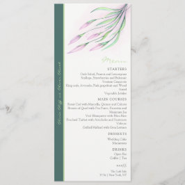 Soft Lila Lilies Wedding Menu Menükarte